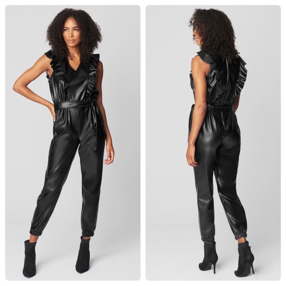 Blank NYC Tressa Black Faux Leather Jumpsuit - Picture 2 of 9